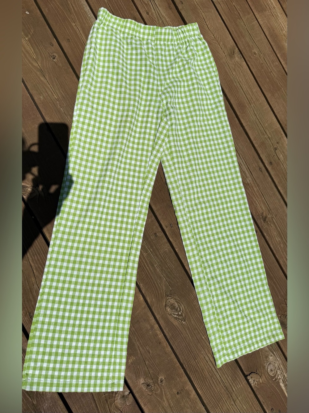 Green Gingham Wide-Leg Pants size L wide leg pre-owned with gift . - Picture 15 of 16
